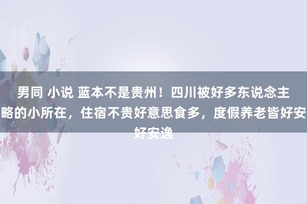 男同 小说 蓝本不是贵州！四川被好多东说念主忽略的小所在，住宿不贵好意思食多，度假养老皆好安逸